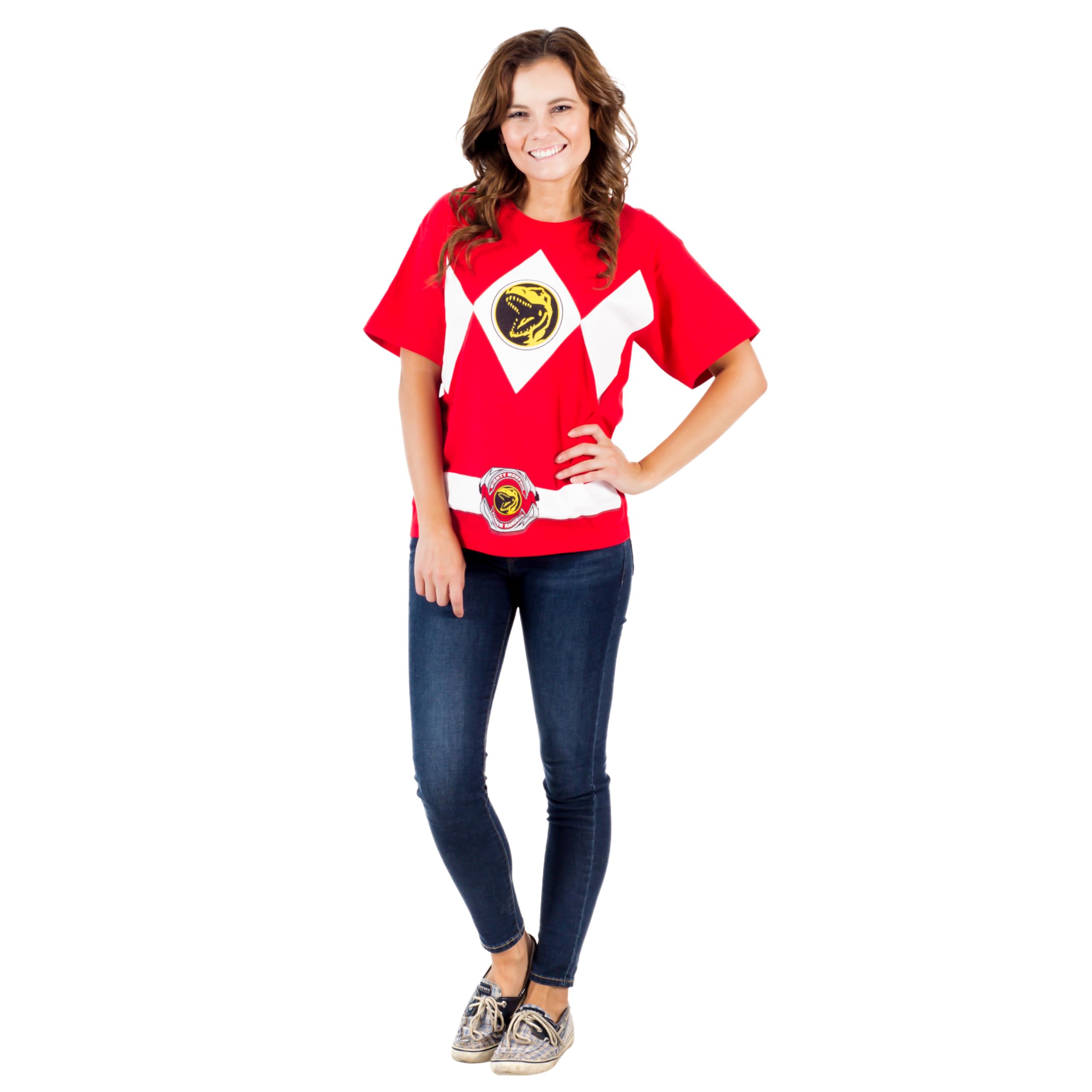 Power Rangers Red Costume T-Shirt(Red,XXL)