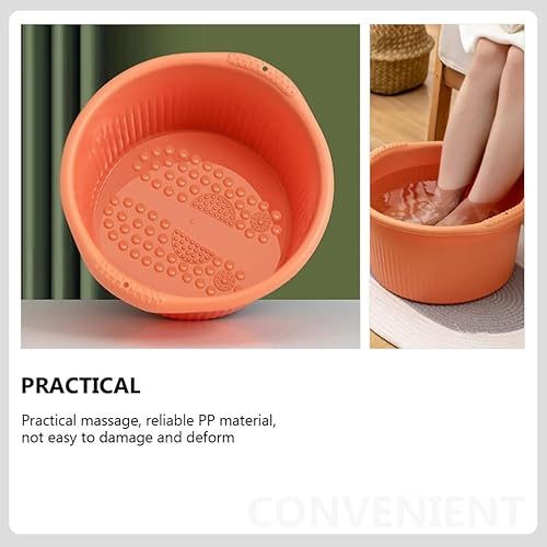 Miniatura 7 de Bañera de baño de remojo de pies bañera de hidromasaje de pies para pedicura, cubo de remojo de pies con cuentas para hombre en casa, naranja