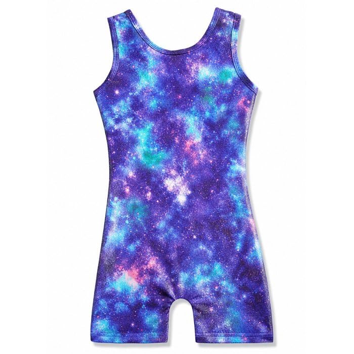 Gymnastics outfits for girls biketard leotard with shorts 8-9 9-10 8-10 years old green blue sparkle-image-7