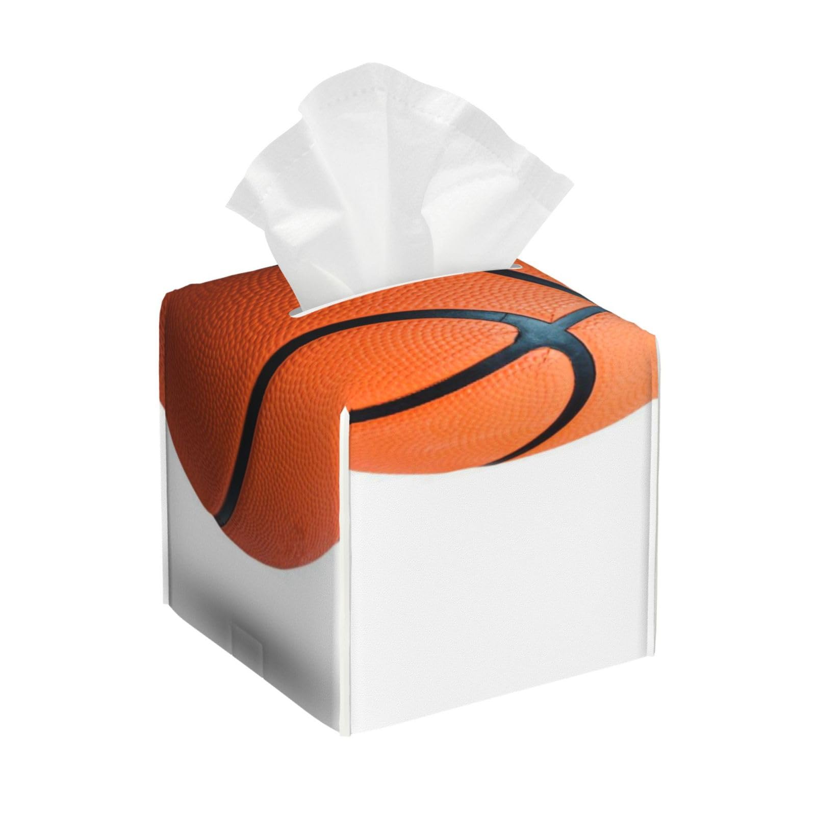 Basketball Square Tissue Box Cover with Modern and Stylish Bottom Tissue Box Storage Space