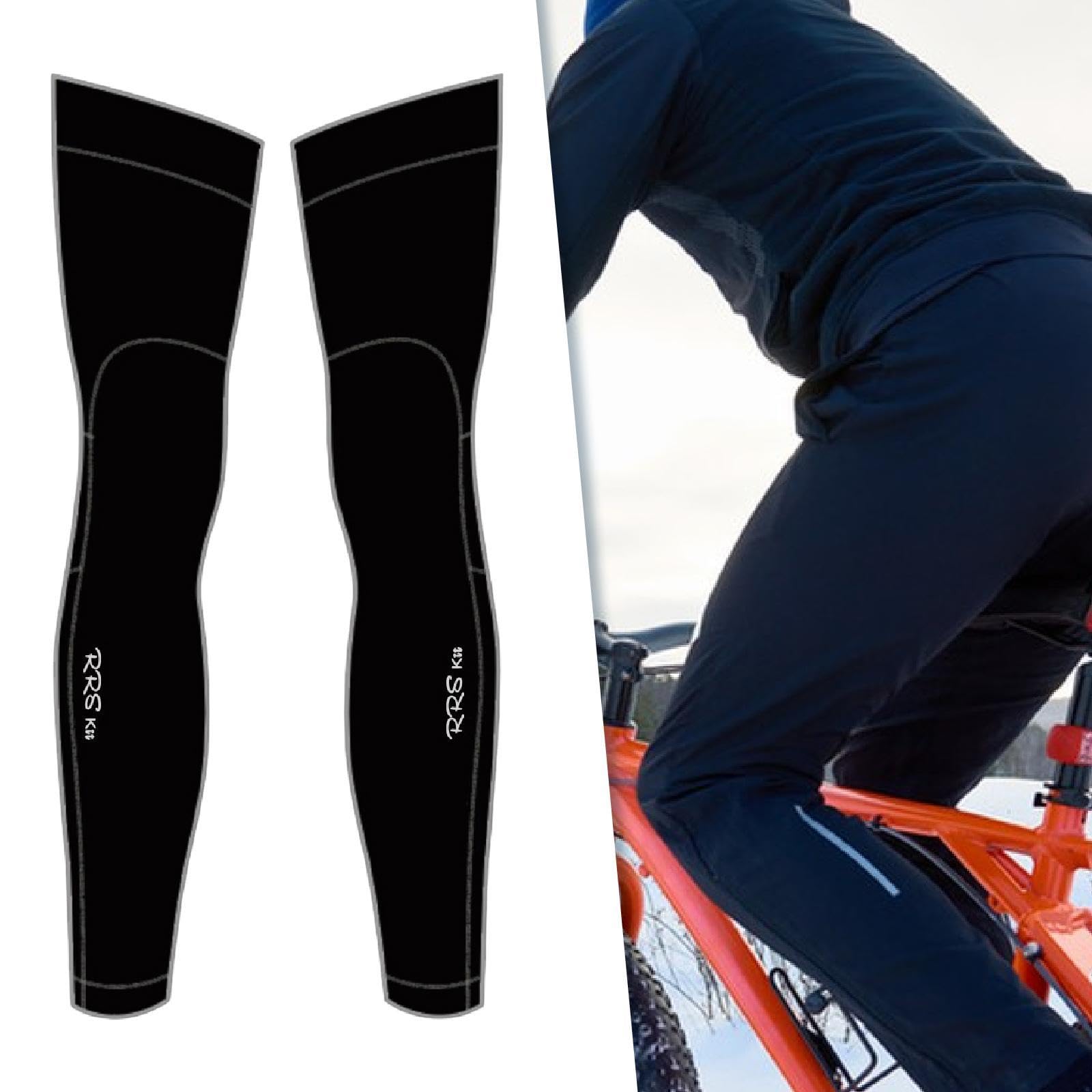 1 Paire Jambières Cyclisme Polaire Chauffantes Manches Longues Ergonomiques Respirantes Nonslip pour Sportif Adaptées à La Course Vélo Entraînement Ex, L