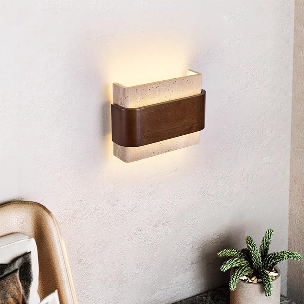 Moderner Stil Stein Wandleuchte LED Auf Und Ab Emittieren Schlafzimmer Nacht Wand Licht Wabi Sabi Stil Wohnzimmer Flur Treppe Kreatives Design Innendekoration Beleuchtungen(2 Lights)