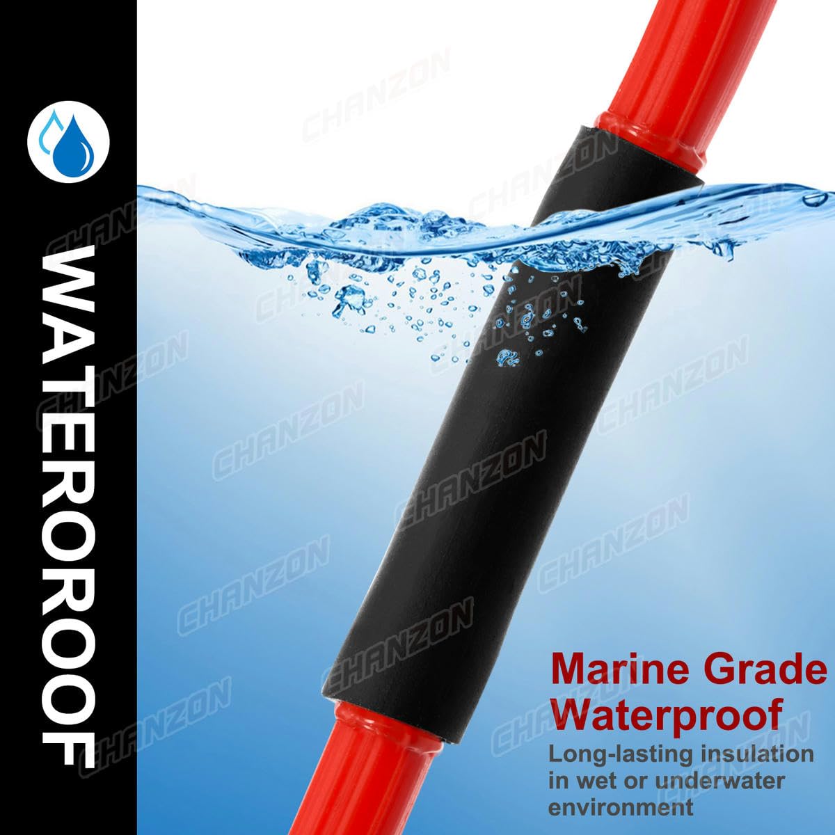 1,22 m 12,7-125 mm 3:1 Tubo termoretraibile con colla, doppia parete, rivestito con colla, impermeabile, tubo termoretraibile riscaldato, nero, 64 mm