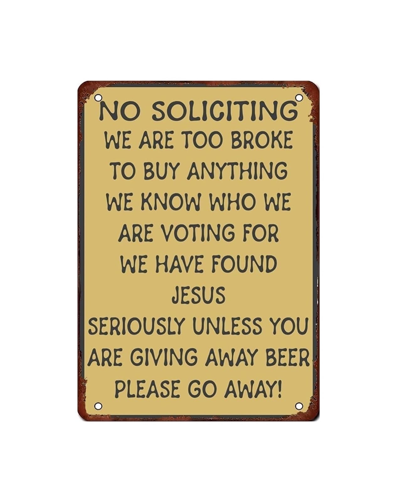 MQXFCZUX Vintage Humor Sign We Found Jesus Beer Metal Tin Sign for Man Cave Garage Bar Office Wall Decor Conversation Starter Gift 8 X 12 inch