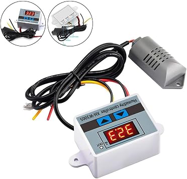 Digital Hygrometer Switch Controller 0~99% For RH Humidity Sensor with 0.1% Accuracy 220V 1500W Load Plastic Case for Greenhouse Incubator Warehouse