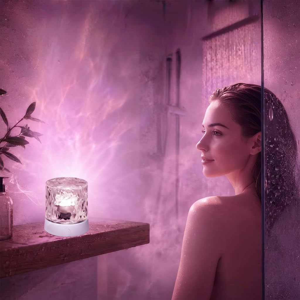 Photo 1 of Offcute Rechargeable Northern Aurora Projector Light - Cordless Ocean Wave Lamp