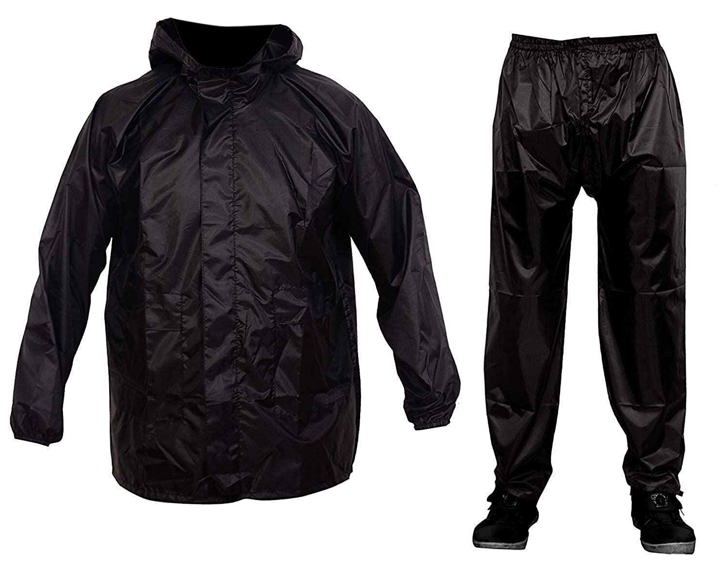 vordvigo Men/Women Stylish Raincoat/Rainwear/Rainsuit/barsaati/Overcoat with Hoods and Side Pocket 100% Waterproof rain Suit for Men/Women_Size- Free (Black)-picture-49