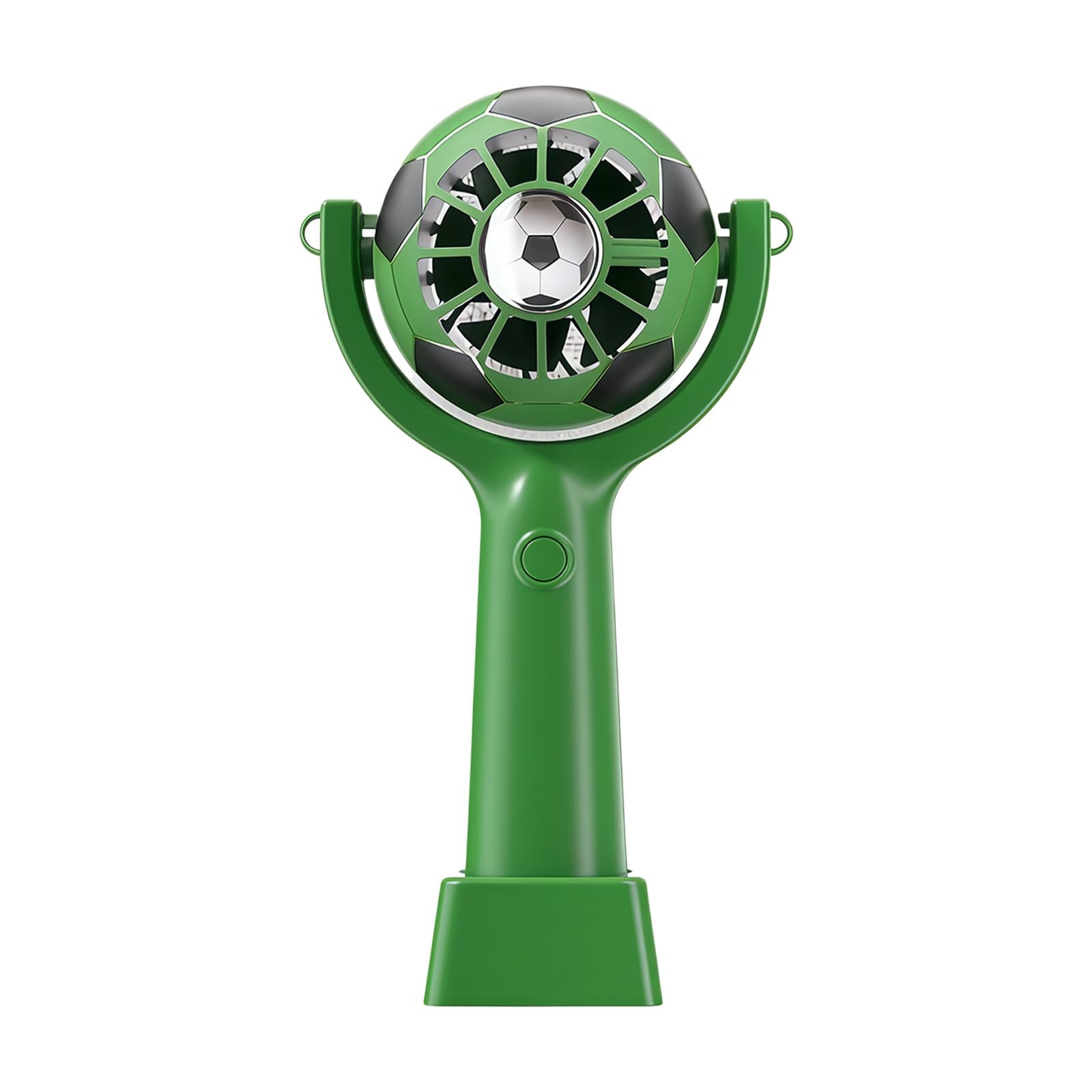 Kaeltsyn Electric Fan with Football Soccer Design Fast Cooling and Fun Flashing Effects Rechargeable Pocket 1200mAh Battery Tournament Themed
