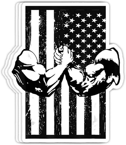 Arm Wrestling Bandera de Estados Unidos Armwrestling Sports Power Gift Idea de regalo – Calcomanías de vinilo de 4 x 3, calcomanía para laptop,
