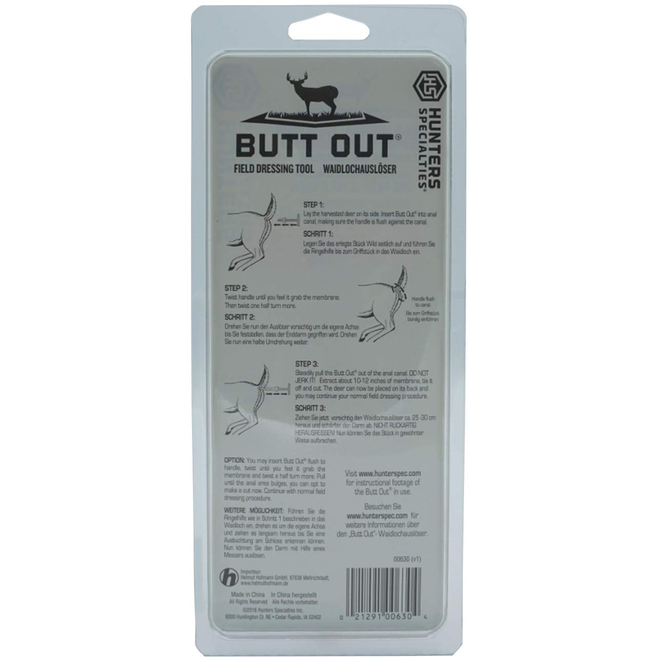 Hunters Specialities Butt Out wypychacz do otworów w talii pomoc do nawijania kółek z tworzywa sztucznego