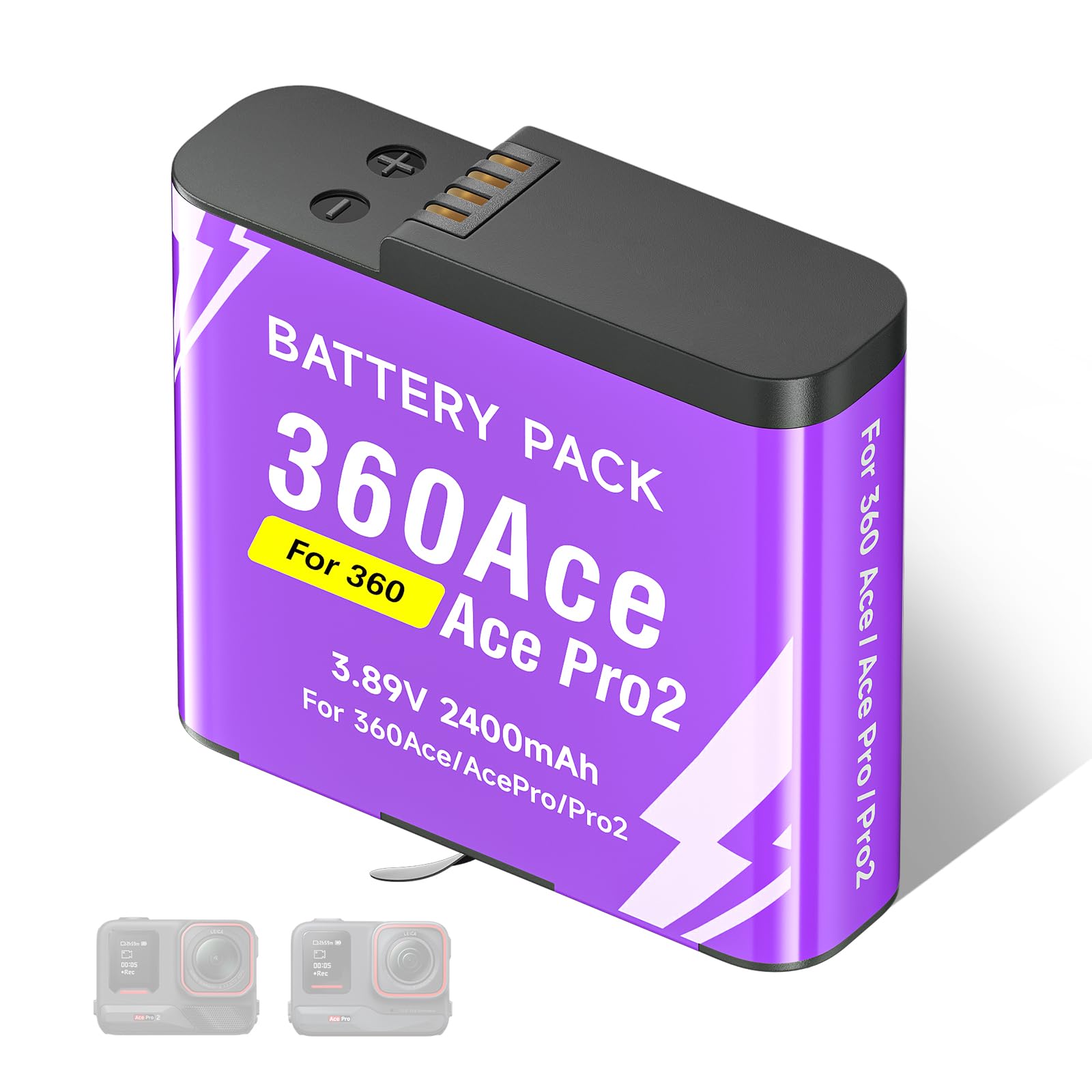 CITYORK [Confezione da 1] Batteria di ricambio da 2400 mAh per Insta 360 Ace / 360 Ace Pro/360 Ace Pro 2 Batteria per fotocamera, Kit batteria ricaricabile Accessori per fotocamera sportiva