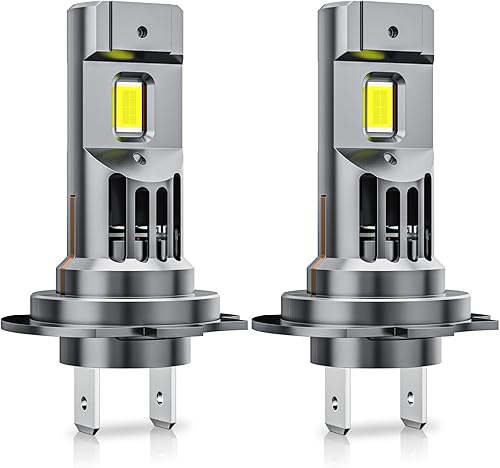 MIFMIA Bombilla LED H7, tamaño 11, 600% más brillante, bombillas LED H7 estándar, no requiere adaptador, no polaridad con ventilador de