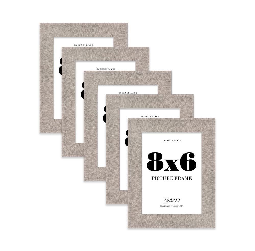8x6" Grey Picture Frame - Rustic Wood Industrial Effect Photo Frame for Wall Display, Ideal for Posters, Prints & Home Dรฉcor, Wall Hooks and Kickstand, 32mm Edge - 5 Pack โ image 1