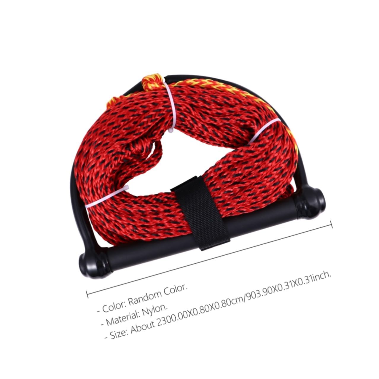 VILLCASE Cuerda de Esquí Acuático de Nylon Negro Ligera y Fácil de Manejar Asa para Wakeboard y Kneeboard, Cuerda de Remolque para Barco de 1 Sección Color Aleatorio