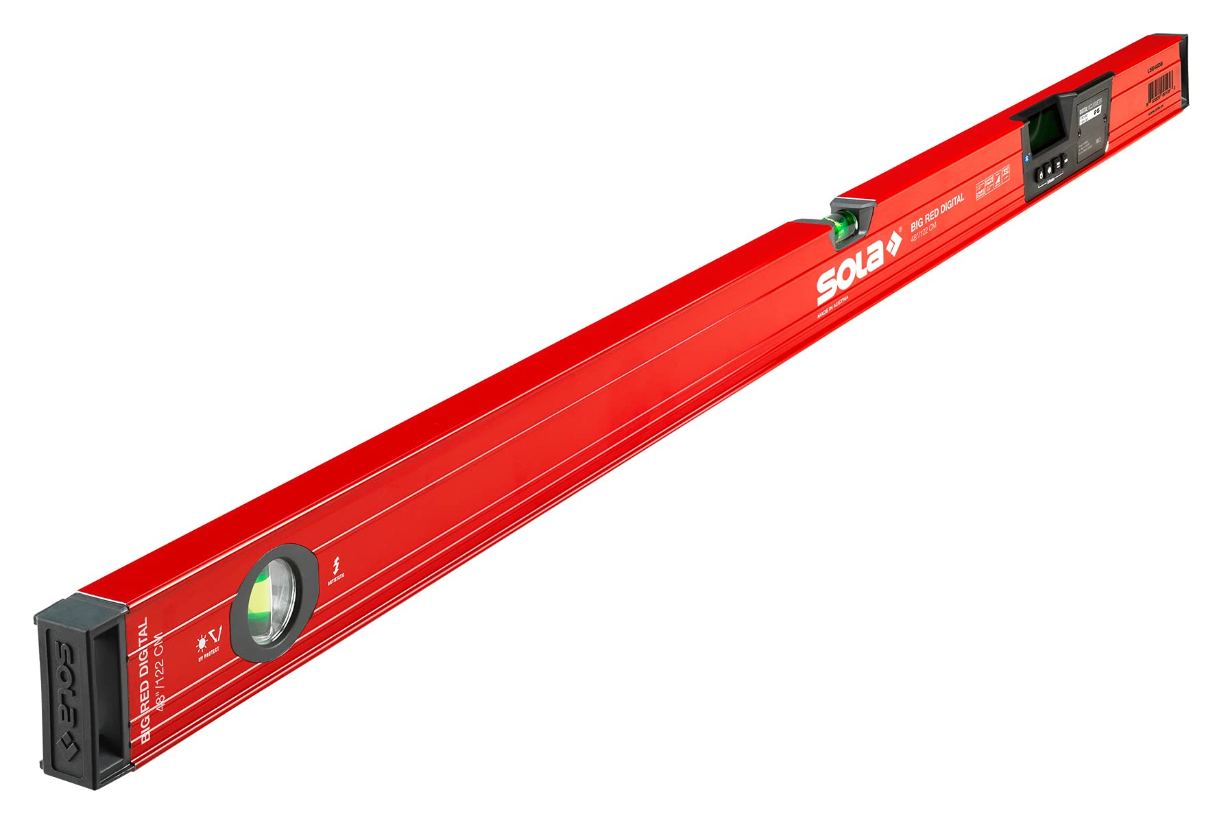 SOLA LSB48DBT Digital Box Beam Level with Bluetooth, Big Red, Case Included, 48-inch