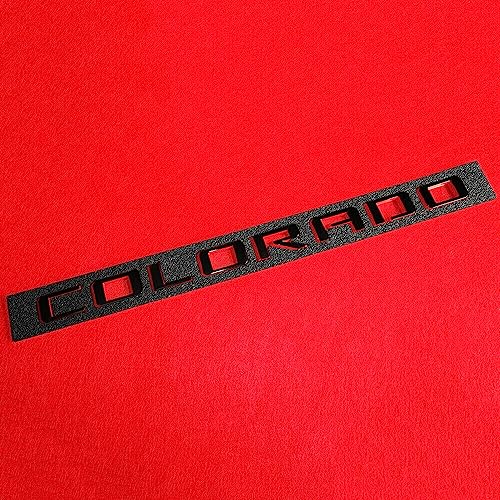 Image of 4Pc 2015-2022 Colorado V6 Body Fender Tailgate Side Emblems 3D Badge Logo Truck Nameplate Sticker Letter 85594766 Replacement for Colorado (Red Black)