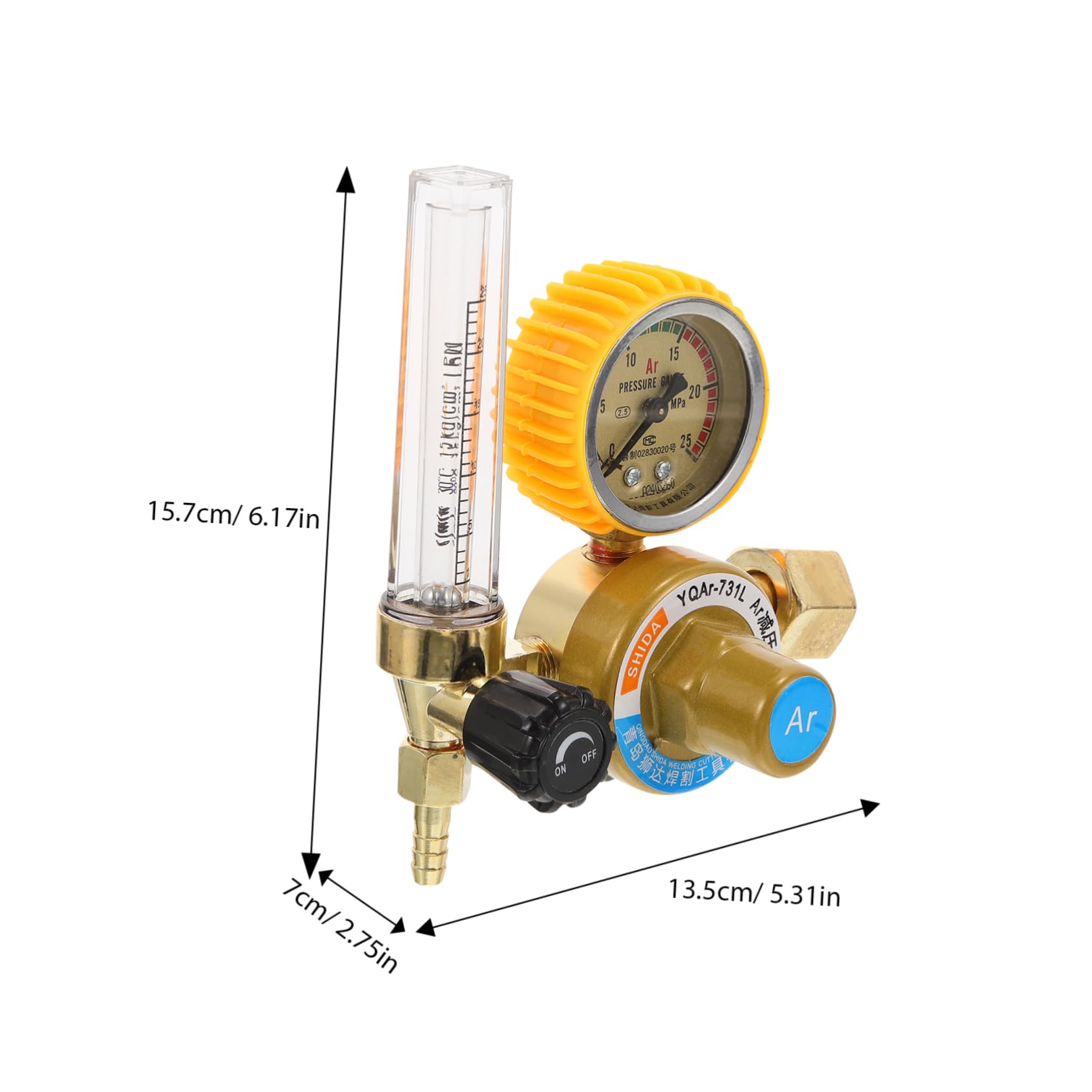 FUNOMOCYA Enhanced Safety Argon Pressure Reducer Flow Meter Welding Gas Regulator Accurate Flow Control
