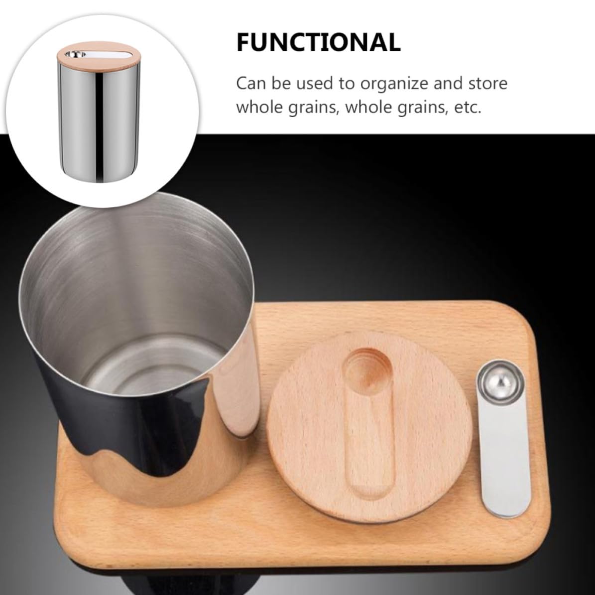 Sosoport Contenedor Hermético de Acero Inoxidable para Almacenar Café y Frutos Secos, Acabado Pulido y Diseño Simple para Almacenamiento Doméstico