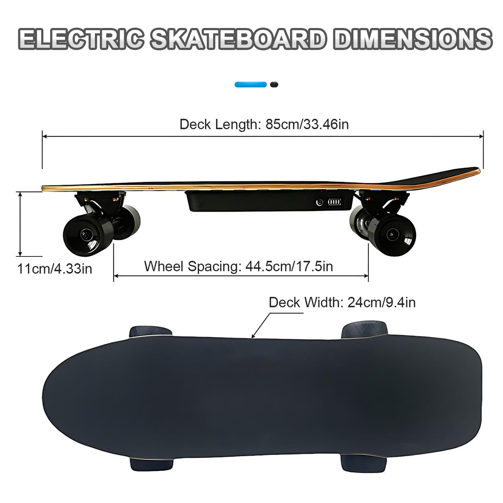 Skateboard elettrico per adulti, Dual Drive, velocità 45 km/h, autonomia 16 miglia, 30% di salita, ideale per passeggiate in città e in parco