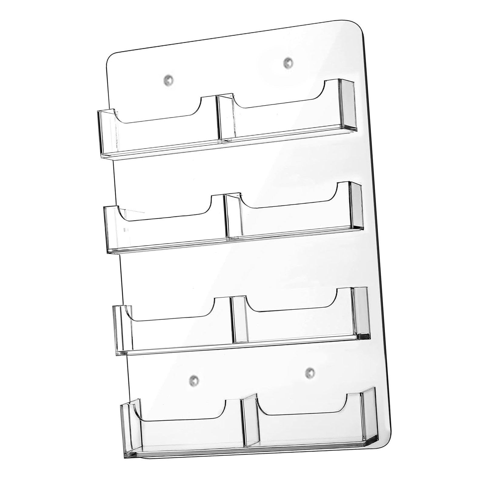 Porta Biglietti Da Visita, Organizer per Carte, Salvaspazio Orizzontale con Tasche Multiple, Espositore per Adesivi, Espositore per Adesivi Trasparent, 8 Tasche