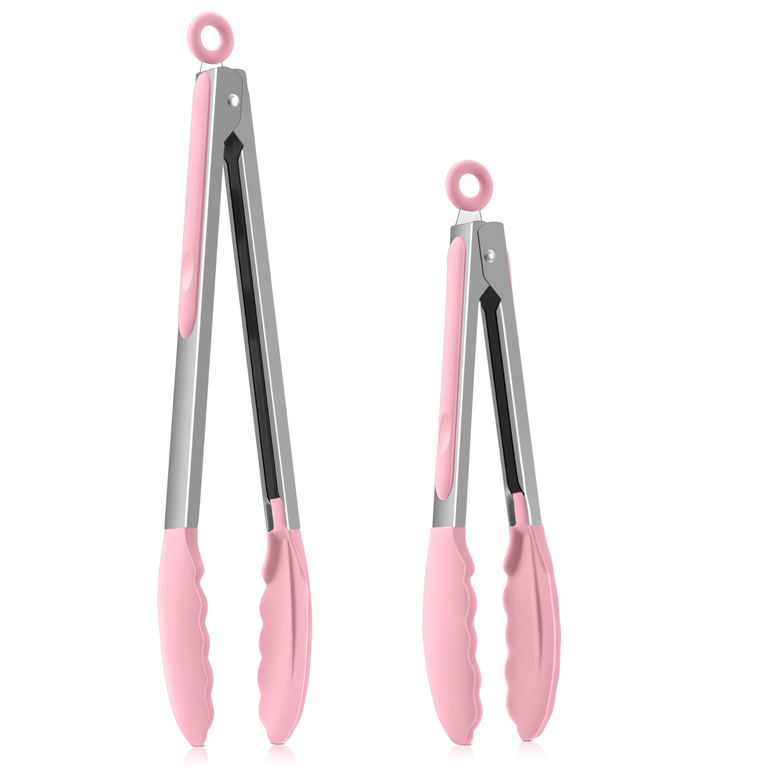 Homikit Küchenzange, Edelstahl Kochzange Grillzange 2er Set - Rosa