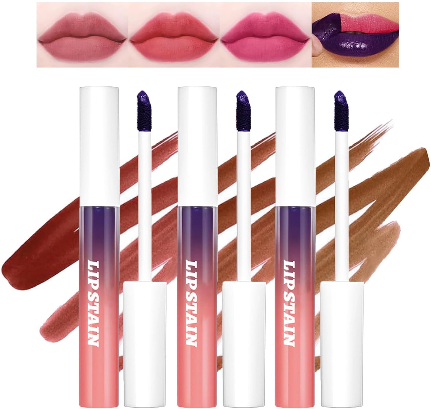 Sitovely 3 stuks Lip Liner Stain, Peel Off Lippenstift Tattoo, Peel Off Lip Liner Set, natuurlijke langdurige verwijderbare lipliner, Nude Pink Matte Finish Lipgloss voor alle huidtypes (roze, M)