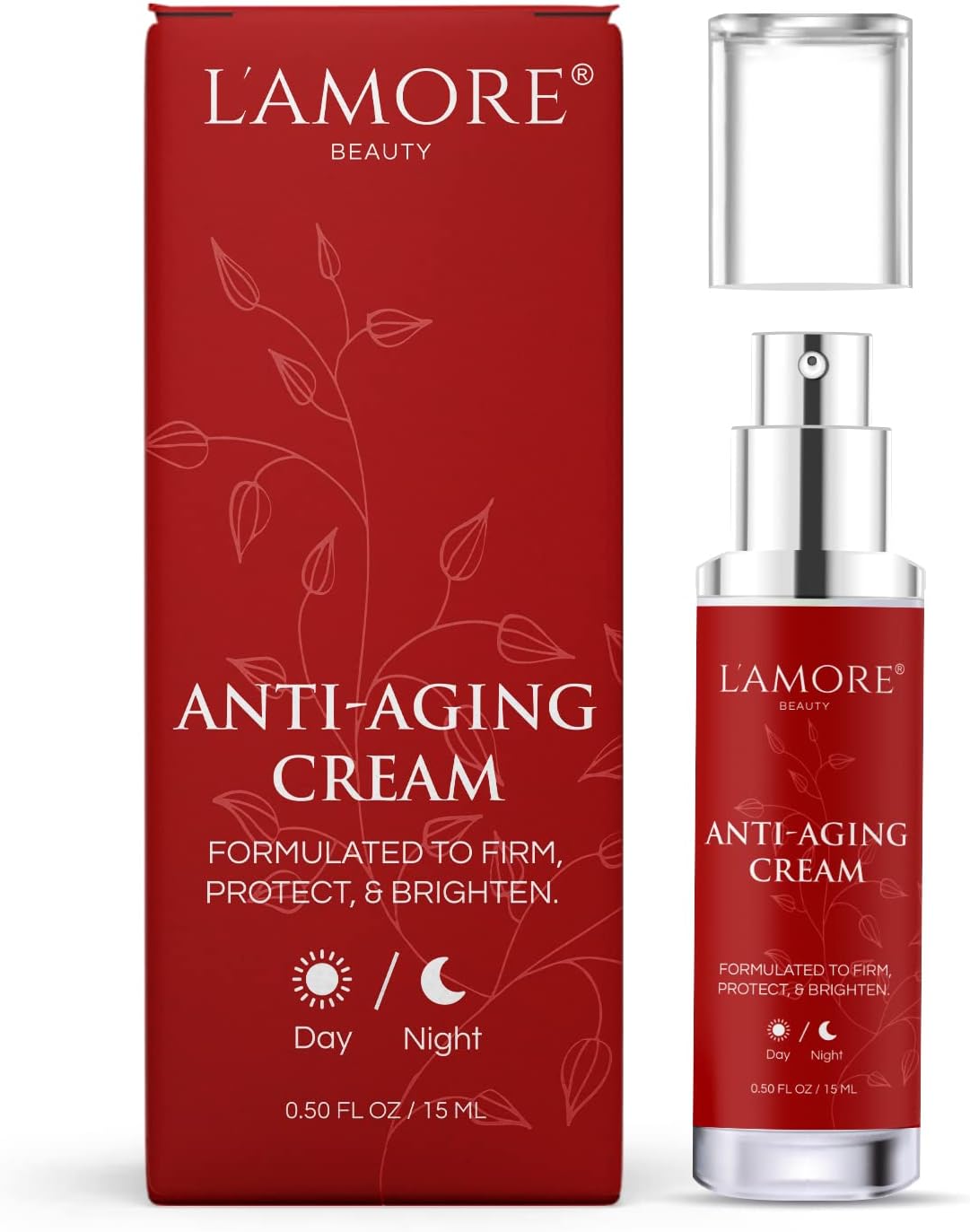 L'AMORE BEAUTY Anti-Aging Serum for Women (15 mL) Under Eye and Facial Skincare | Help Firm, Tone, Brighten Skin | Reduce Appearance of Age Spots, Fine Lines, Wrinkles | Sulfate-Free | Made in USA