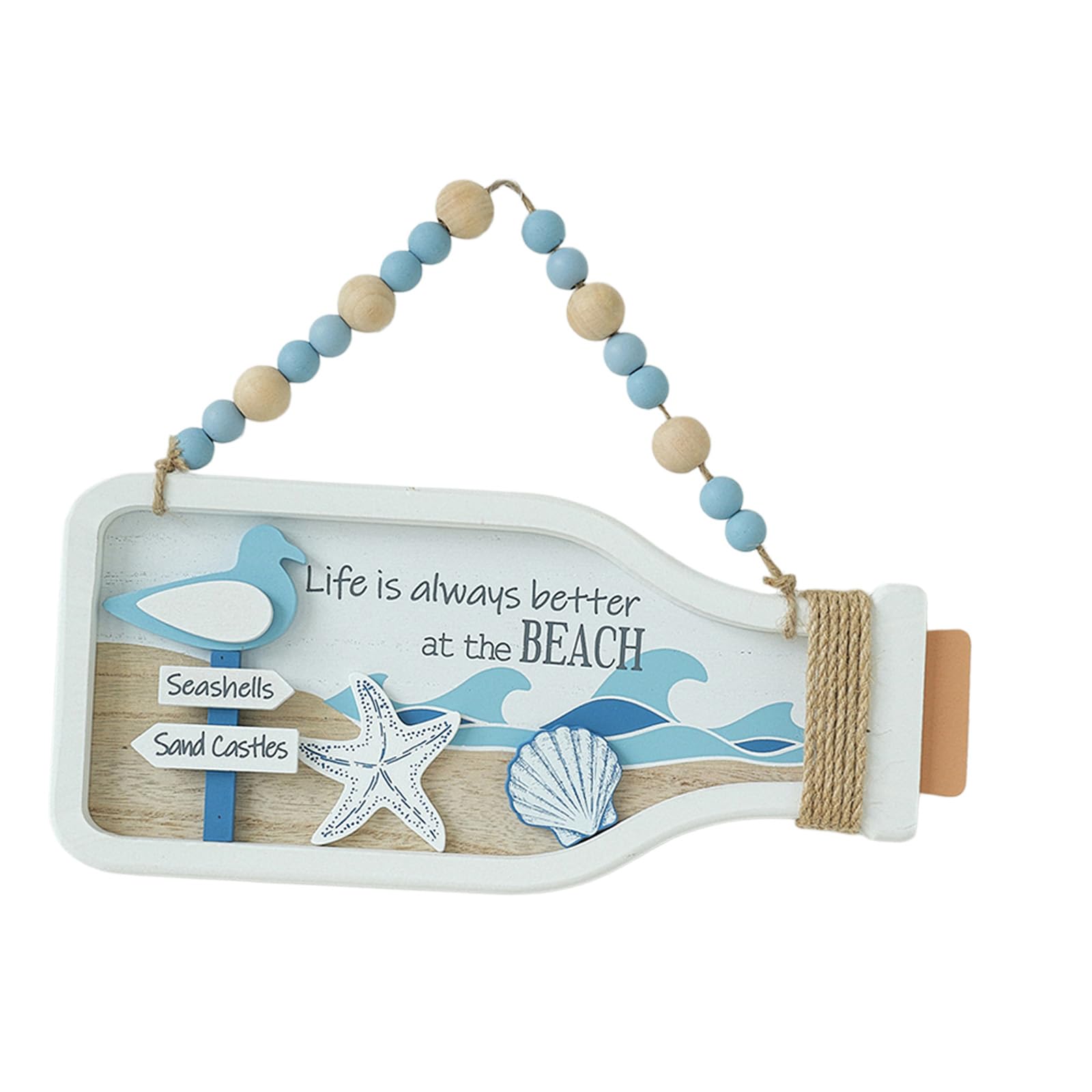 Shntig 3D Wood Drift Bottle Wall Decors Coastal Theme Home Decorations Hanging Nauticals Decors Beach Theme Decorations Gifts Nauticals Home