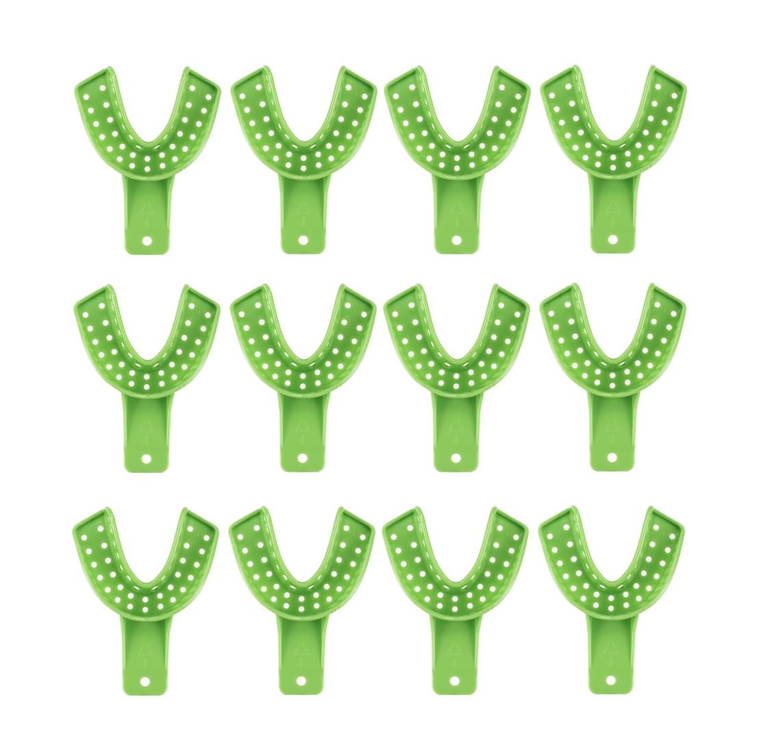 AmeriCan Goods Dental Impression Trays Excellent-Dulock 12/Bag Apple Green Disposable Impression Trays (#4 Medium-Lower)