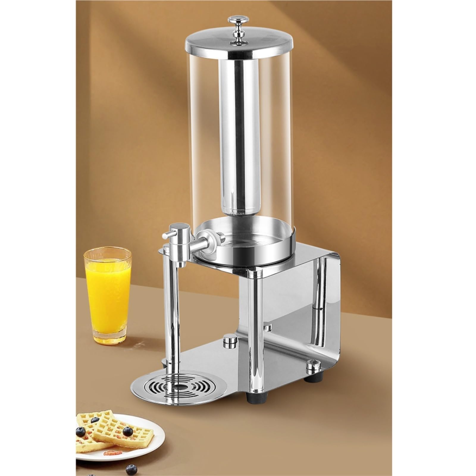 Distributore di Bevande da 3 Litri con Nucleo di Ghiaccio Centrale E Vassoio Raccogligocce in Acciaio Inossidabile, Dispenser di Bevande Fredde per Feste, Dispenser di Succhi, 3 Litri