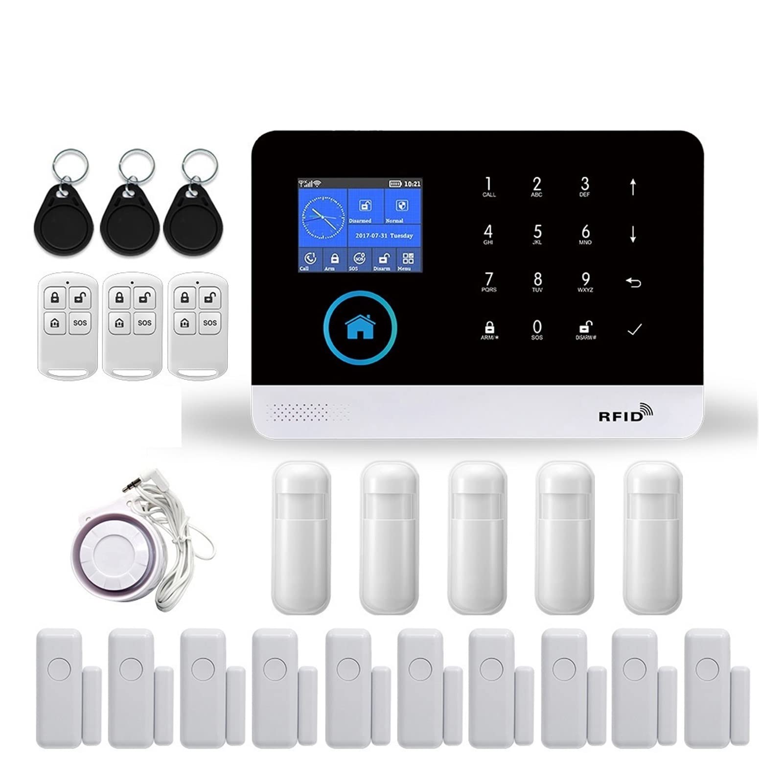 CUDTAPI GSM Home Security Alarm System With Wireless Motion Sensor Detector Burglar For Tuya APP Garden(F)