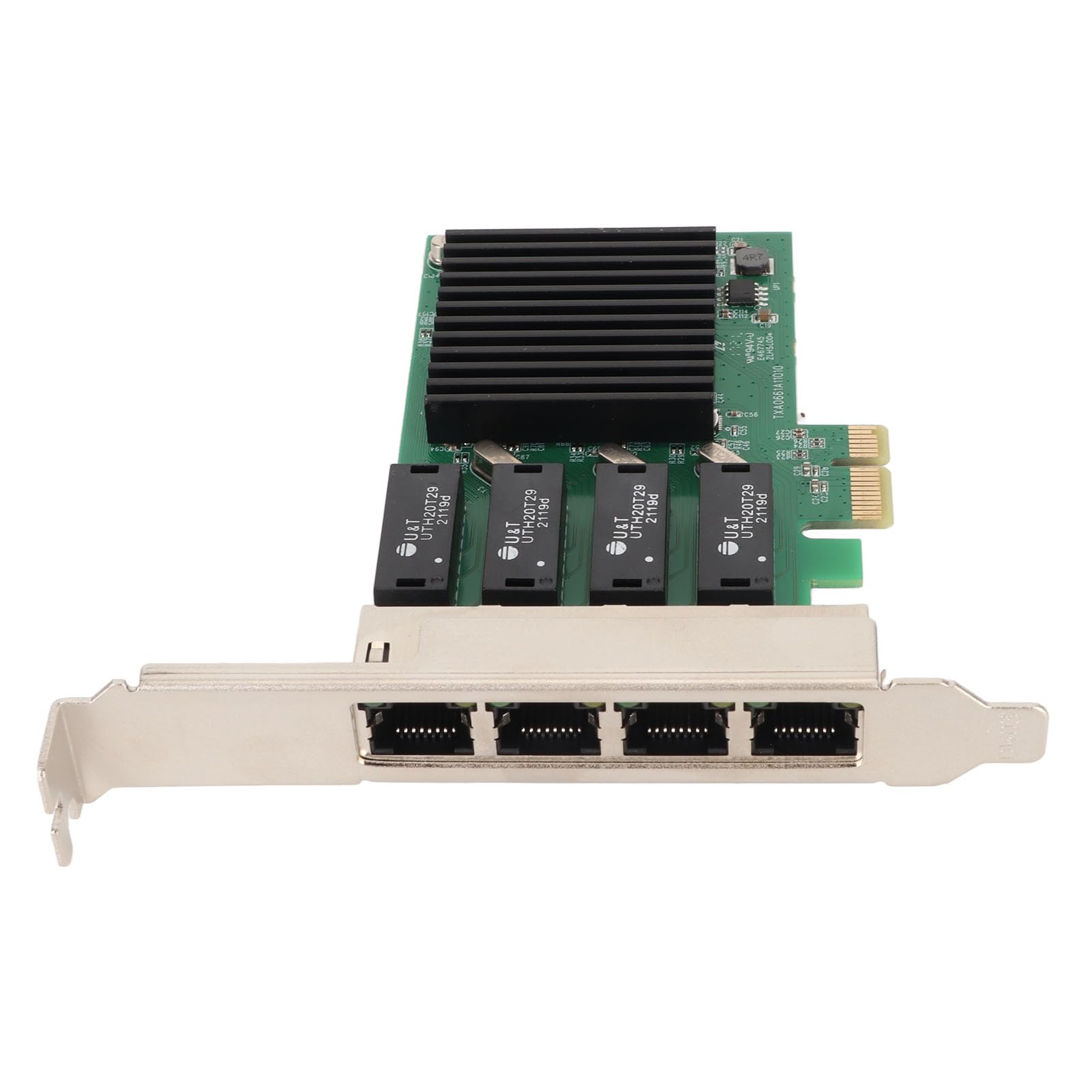 SUNGOOYUE Carte Réseau PCIe, Carte Ethernet Gigabit 4 Ports, Transmission 1000 Mbps PCI Express 1.1, avec Dissipateur Thermique pour Ordinateur de Bureau Serveur