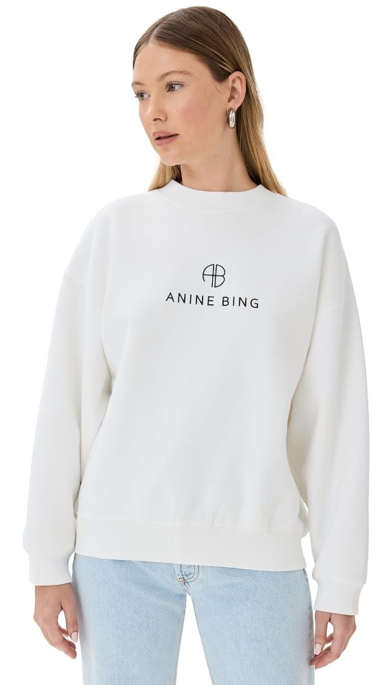 ANINE BING ロゴ入りホワイトスウェット ANINE BING ロゴ入りホワイトスウェット