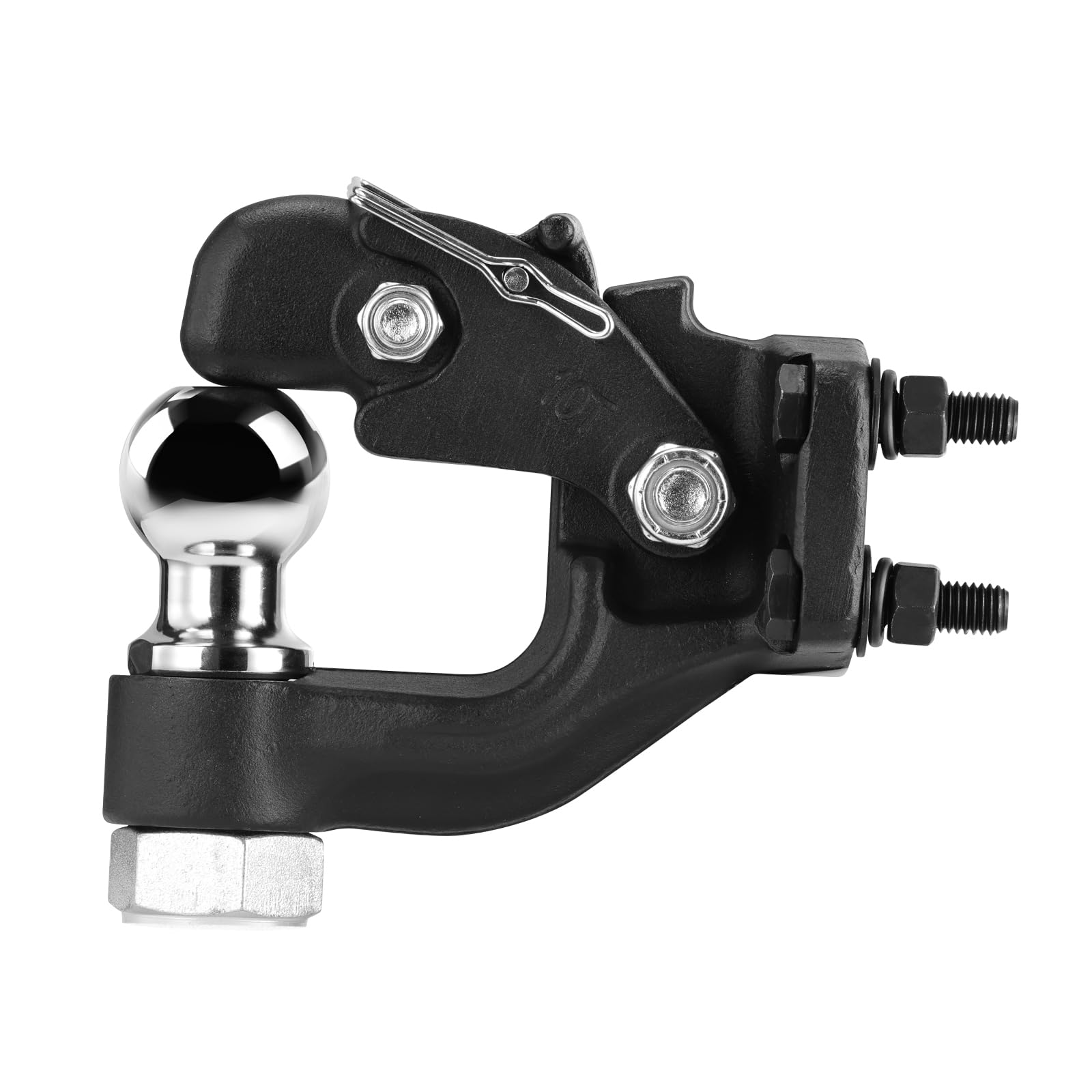 VEVOR Anhängerkupplung 9T Anhängelast, Anhängerkupplungs-Empfängerhaken-Kombination, 50,8mm Anhängerkupplungskugel, passend für 63,5-76,2mm Lünettenringe mit Montagesatz, Schwarze Pulverbeschichtung