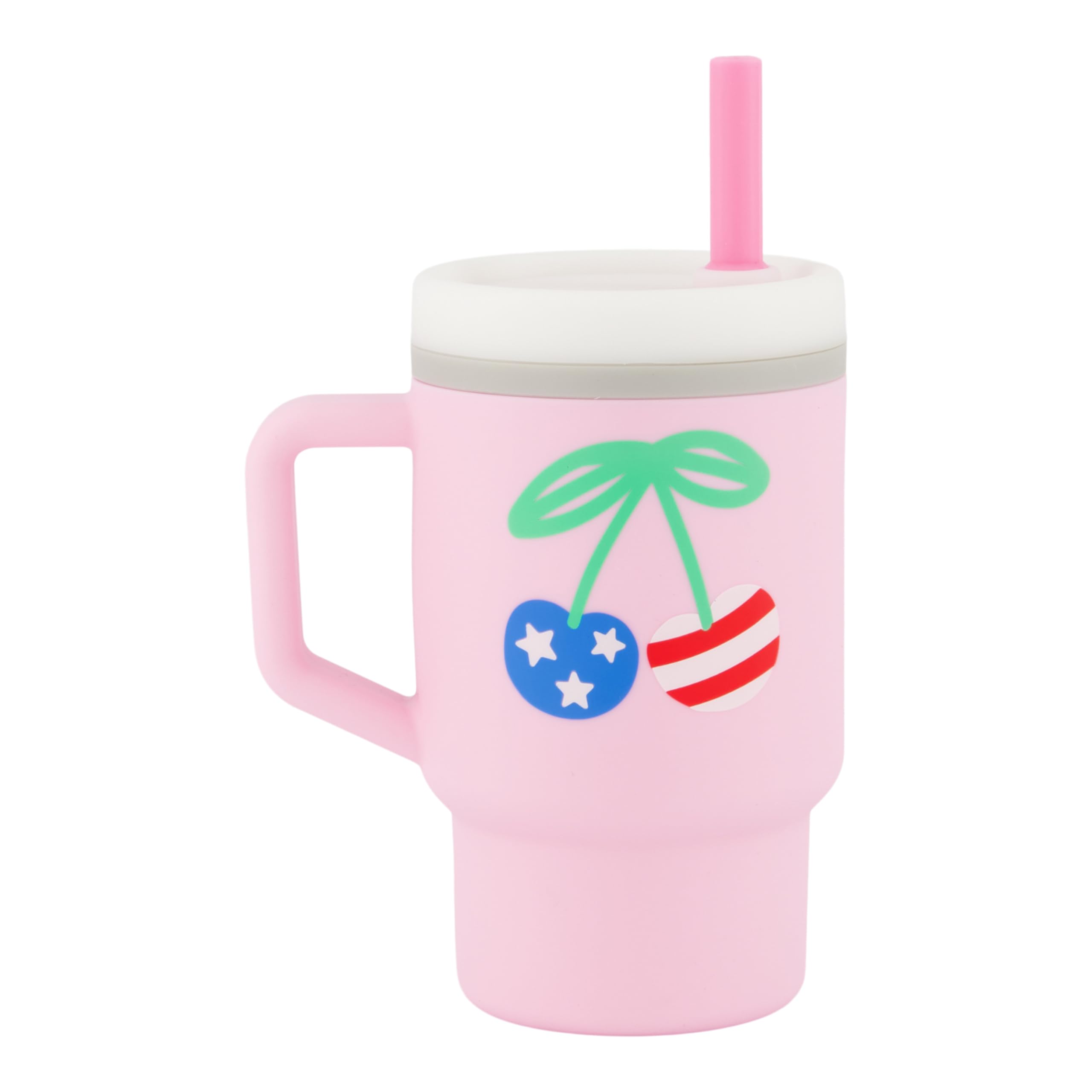 Infantino My 1st Tumbler, Silicone Sippy Cup with Straw & Handle, Spill-Resistant Baby Cup for On-the-Go, BPA-Free Transition Bottle, Cherry