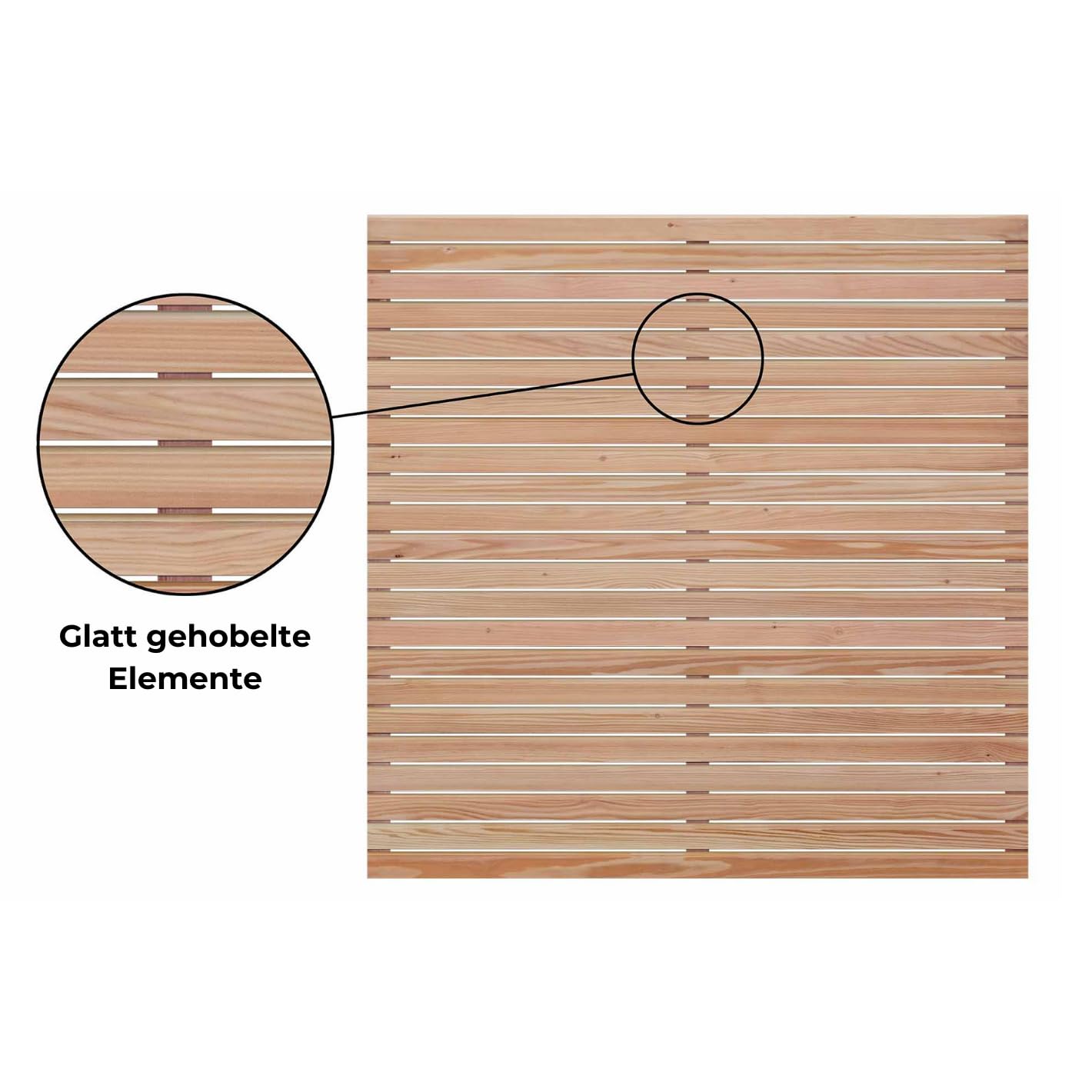 Mega Holz Sichtschutz Zaun Rhombus DIY Lärche 180x180 cm - Gartenzaun aus witterungsbeständigem Lärchenholz - Naturbelassenes & pflegeleichtes Holz - Sichtschutzzaun für Garten, Balkon & Terrasse