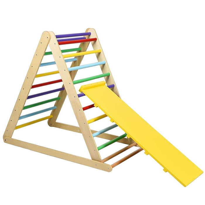 Buy COSTWAY Wooden Climbing Ladder, Indoor Gym Activity Center with