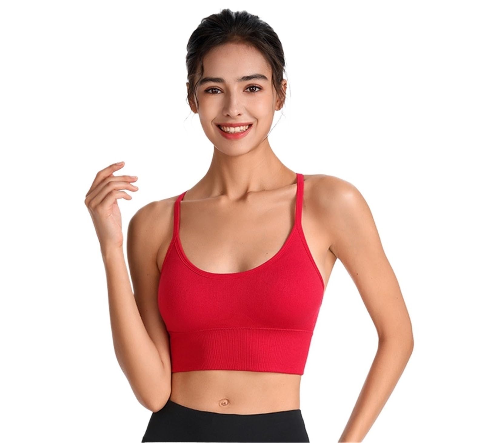 Reggiseno Sportivo Reggiseno Sportivo da Donna Imbottito E Traspirante, Canotta Corta A Forma di Y for Yoga Fitness Donna(Rot,S)