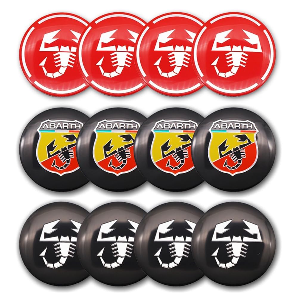 4 Coprimozzi Adesivi Per Abarth 50mm - Decorazione Auto Impermeabile Antipolvere - Foto 9