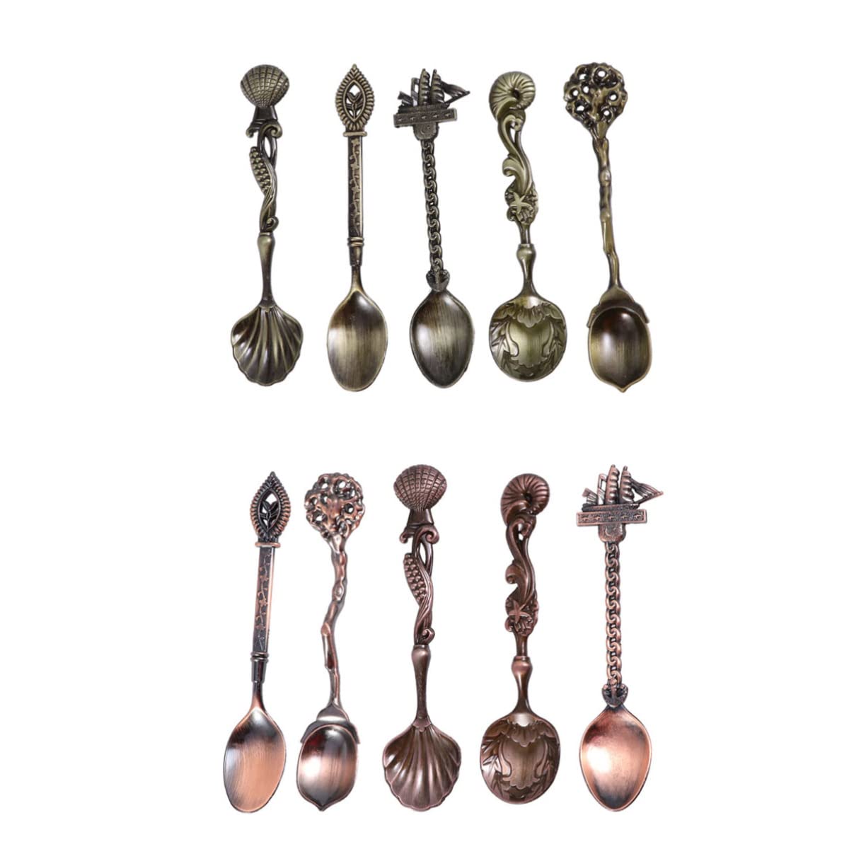 ABOOFAN 15-teiliges Retro-kaffeerührlöffel-set Im Court-stil Espressolöffel-set Für Kaffee Eiscreme Geschnitzte Rührlöffel Vintage-design Für Die Hausbar