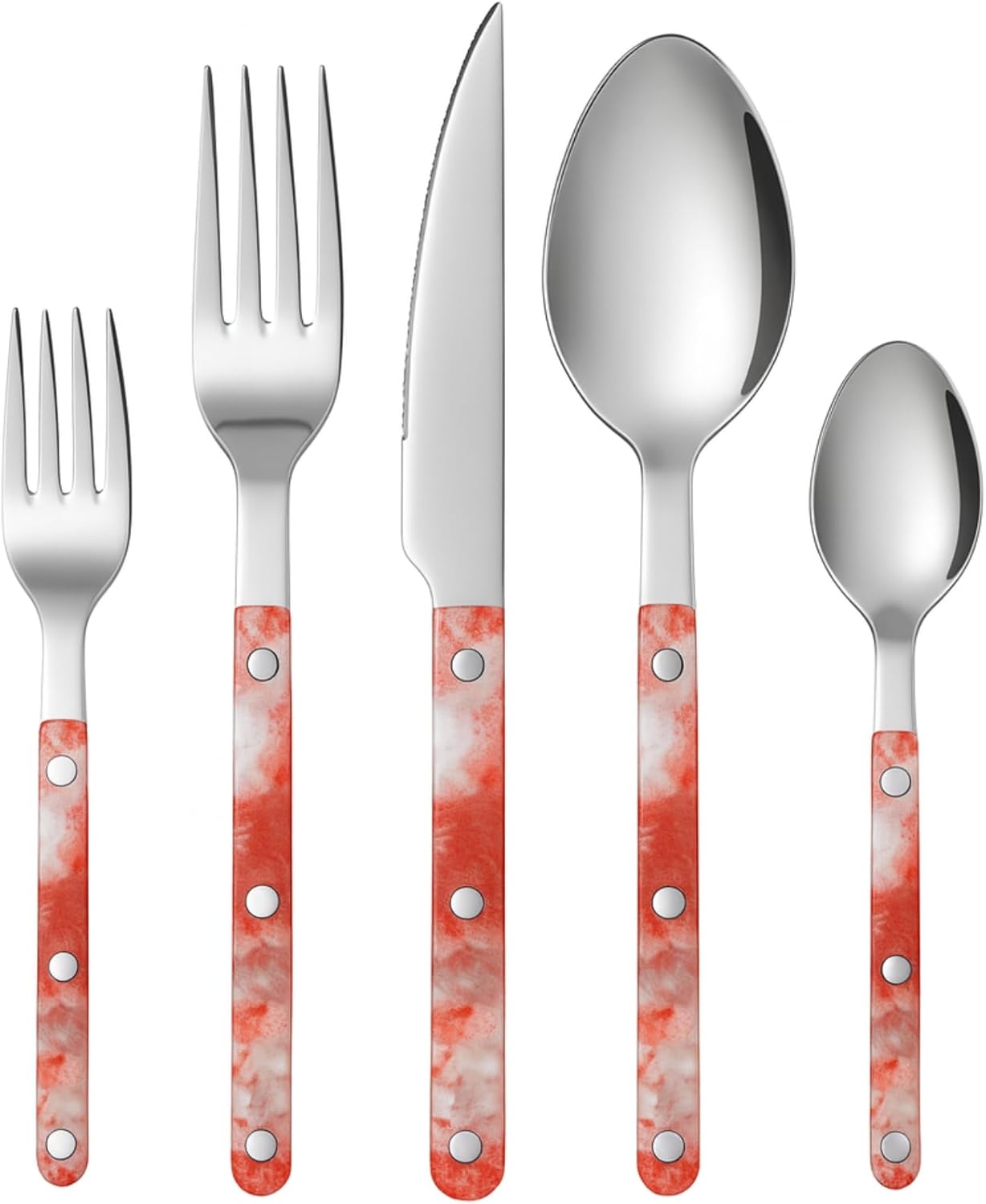 Khen 20-Piece Blush Storm Cutlery Set – Durable Utensils for Home & Events