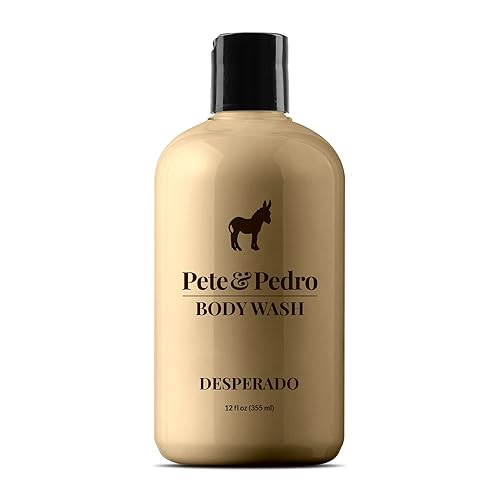 Pete & Pedro Desperado Body Wash para hombres – Gel de ducha hidratante con aroma a ron y tabaco | Tiene carbón activado y ayuda con la piel seca |