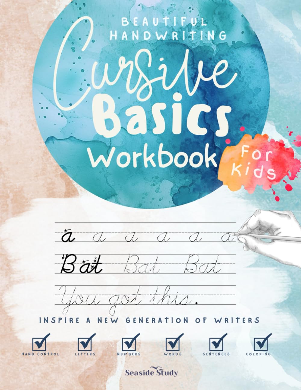 Cursive Basics Lettering Workbook: Alphabet and Word Tracing Practice for Elementary Kids Cursive and Penmanship Writing Drills Workbook