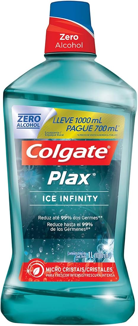 Enxaguante Bucal Colgate Plax Ice Infinity, 1000Ml
