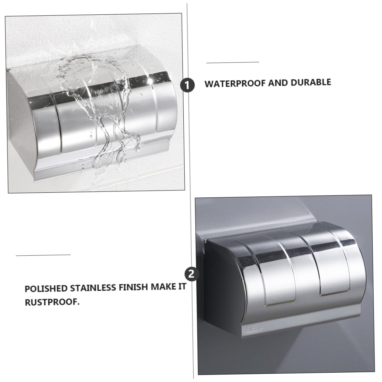 Portarotolo da Bagno in Acciaio Inox 304, Scatola Porta Carta Igienica da Parete senza Fori, Argento, per Casa