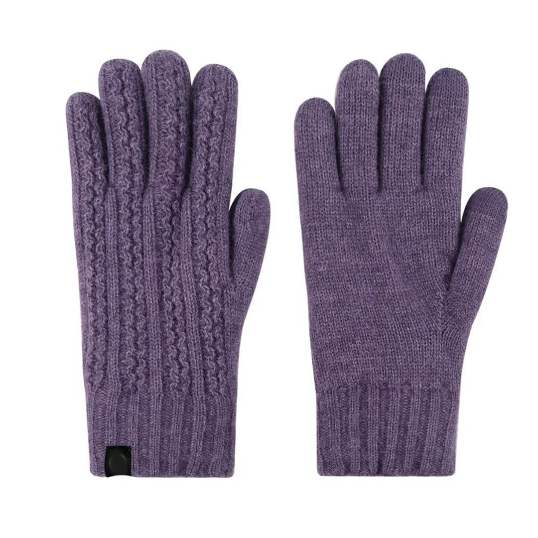 Guanti caldi da donna lavorati a maglia, tinta unita, per Capodanno, feste, casual, caldi