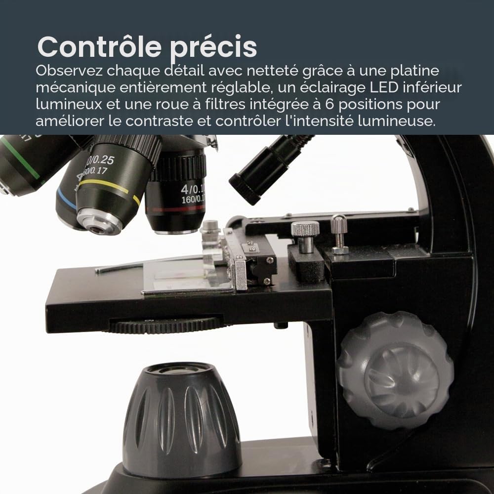 Celestron 44348 Microscope numérique PentaView à écran LCD, grossissement 40x-60x, noir/argenté