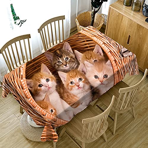 Amazon｜3Dいたずら猫動物柄テーブルクロス、防水・防油テーブルクロス