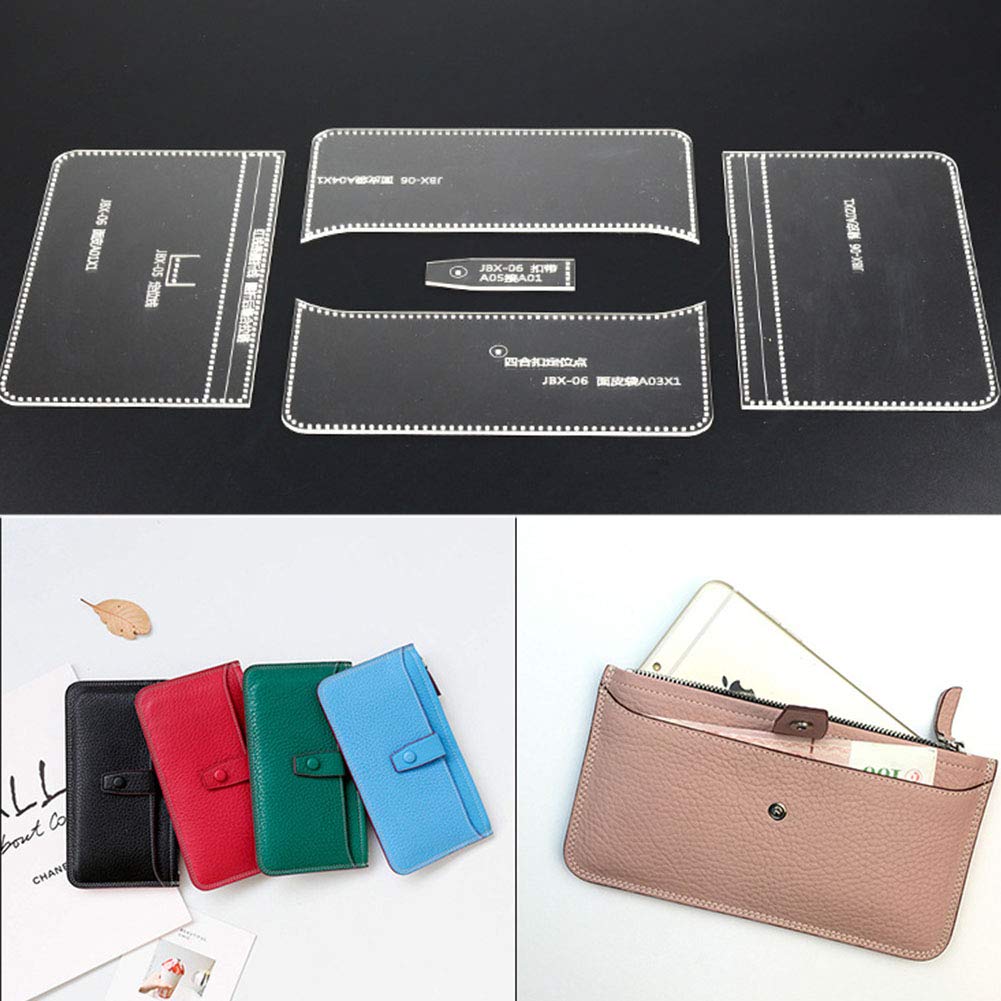 Modello per fare borsa per cellulare, modello trasparente Borsa 7,68 x 4,13 x 0,39 pollici Modello per artigianato in pelle