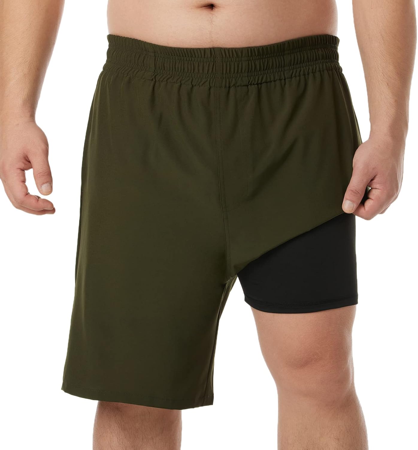 BRISIRA Big and Tall Mens Swim Trunks Swim Shorts Compression Liner
